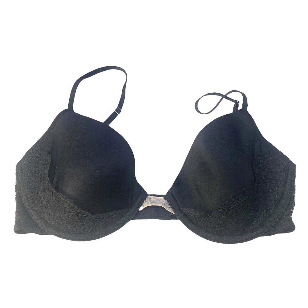 NATORI Women Padded Underwire Lace Accent Bra Sz 32C Black Sexy Glam 50-8